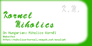 kornel miholics business card